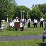 Hugh Hurley speaks to the gathering.