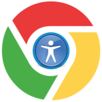 Chrome logo with accessibility symbol