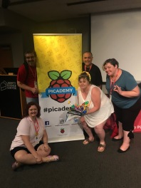 My Picademy project group, with our book-holder-page-turner!